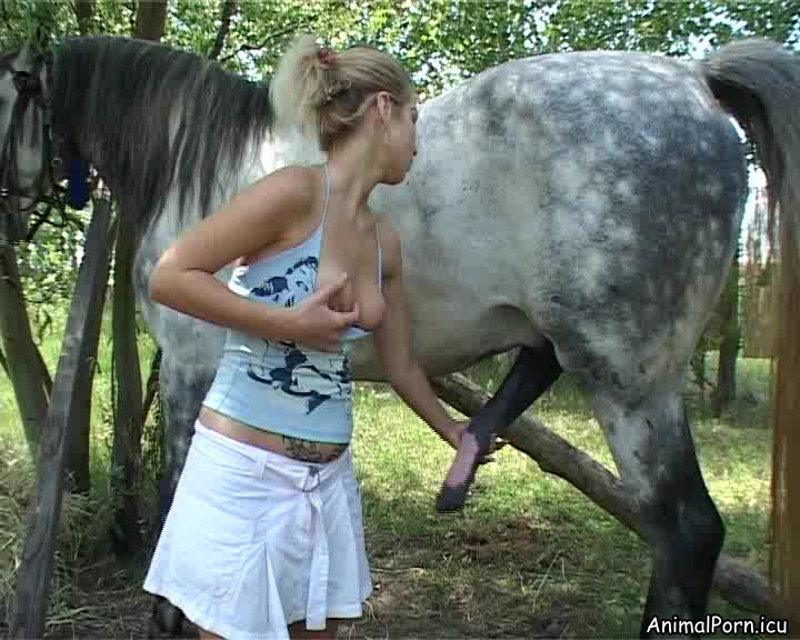 exotic never recorded before slut hottie in her first xxx animal sex movie  blowing a hard horse